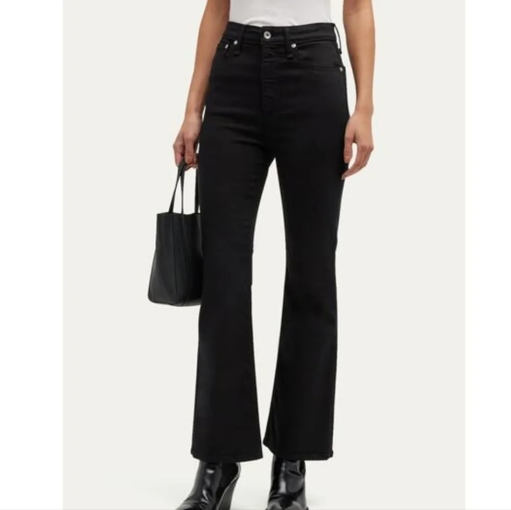 Rag & Bone Casey High-Rise Flared Ankle Jeans In Black Size 29 NWT'S - Picture 1 of 11